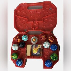 Large Bakugan lot of 12 with red case and cards